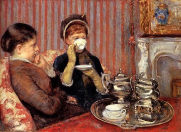  child painting - Tea mothers children Mary Cassatt